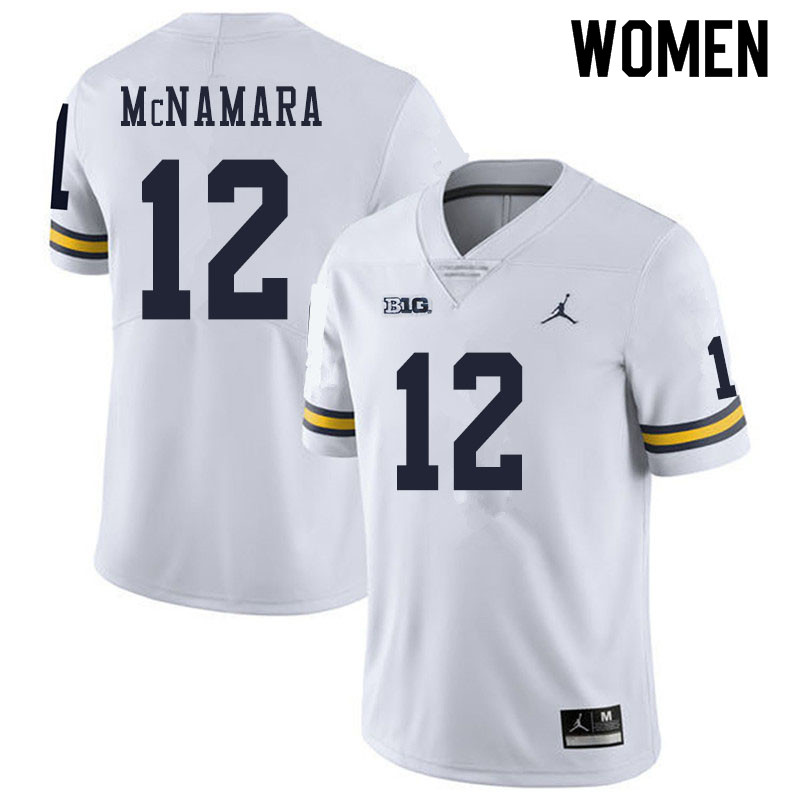 Women #12 Cade McNamara Michigan Wolverines College Football Jerseys Sale-White